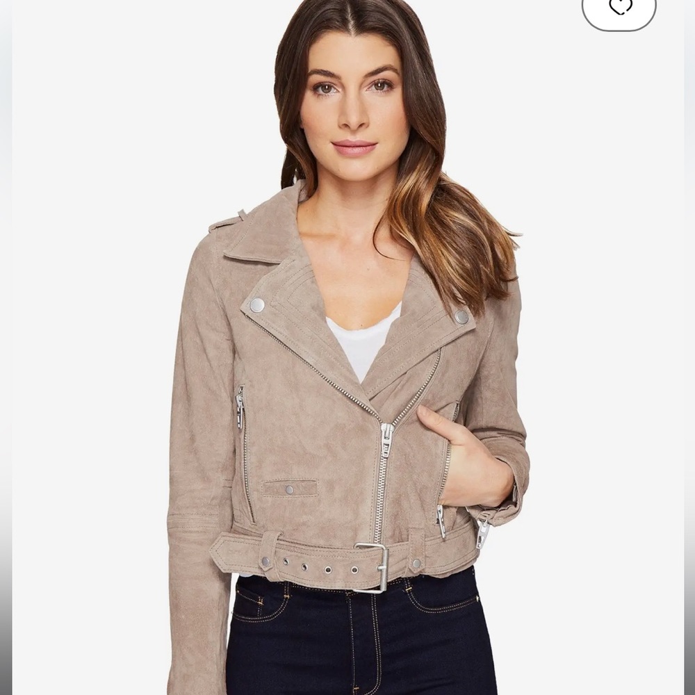 Blank NYC Brown Suede Moto Belted Jacket